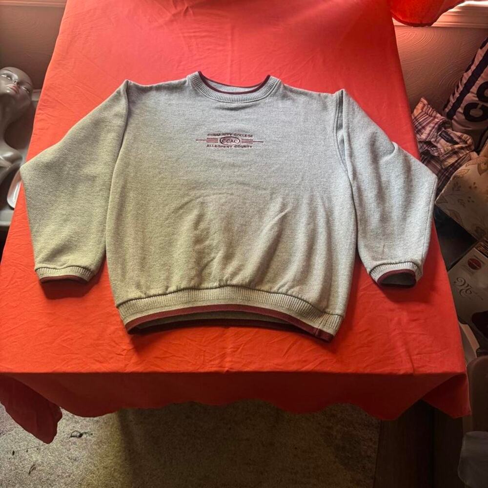 Gray vintage CHSport CCAC crewneck sweatshirt with red embroidered CCAC- Size L